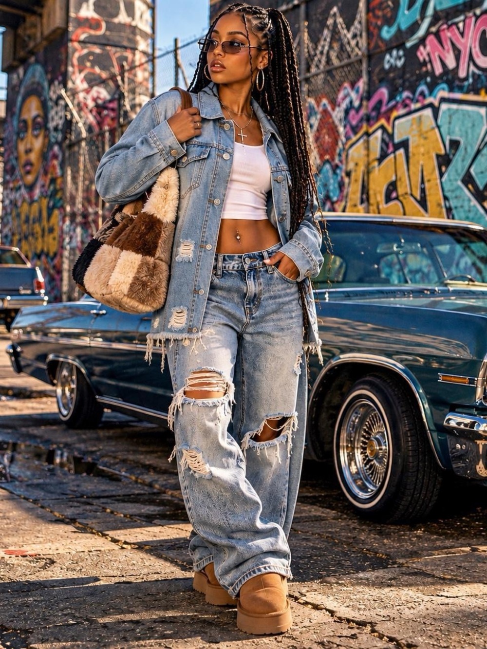 Denim long jacket/duster